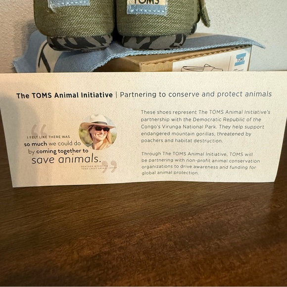 NIB Toms Earthwise Classics Washed Green Slip-Ons “Virunga” Baby/Toddler Size 6 - Picture 9 of 10